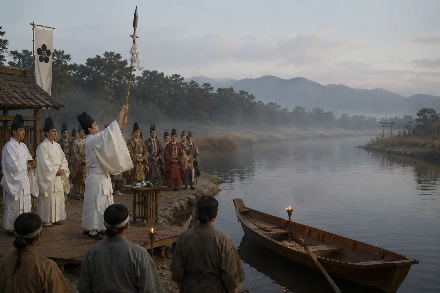 The sacred spear ceremony on the Okawa River