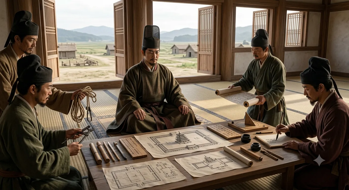 Prince Shotoku planning Shitenoji
